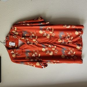 Mickey and Minnie Mouse Hawaiian Tropical Serenade Woven Shirt Size XL